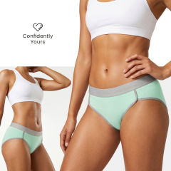 COOPLUS 5-Pack Cotton Underwear for Women No Show Hi-Cut Stretch Breathable Full Coverage Comfort Panties