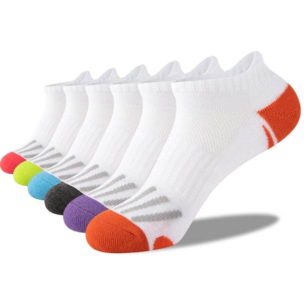 EALLCO Womens Ankle Low Cut Socks Athletic Cushioned Running Socks for Women 6 Pairs