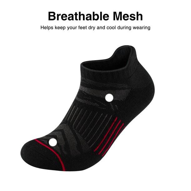 EALLCO Mens Ankle Socks Low Cut Cushioned Socks for Men Breathable 6 Pairs