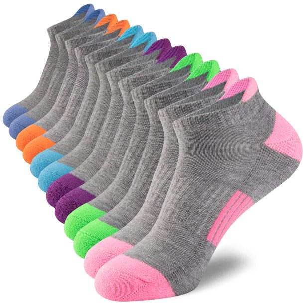 EALLCO Womens Ankle Socks Low Cut Socks Cushioned Athletic Running Socks for Women 6 Pairs