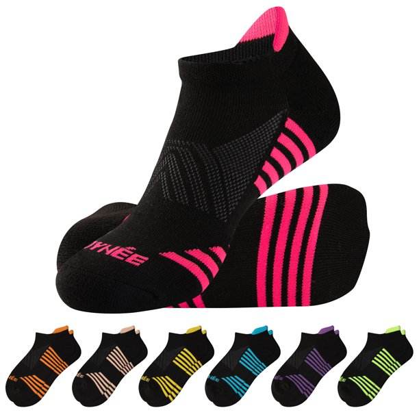 EALLCO Womens Athletic Ankle Socks Women Low Cut Cushioned Socks 7 Pairs