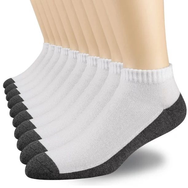 EALLCO 10 Pairs Mens Athletic Low Cut Socks Men Ankle Cushioned Socks