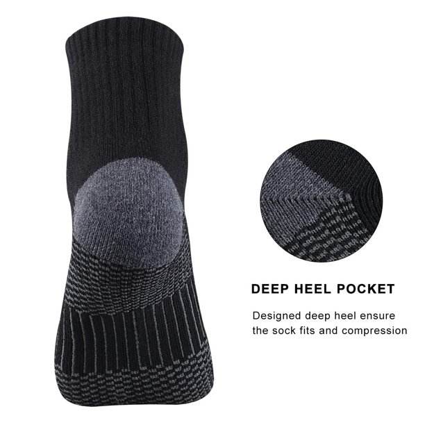 EALLCO 12 Pairs Mens Cotton Ankle Socks Heavy Duty Cushioned Socks for Men