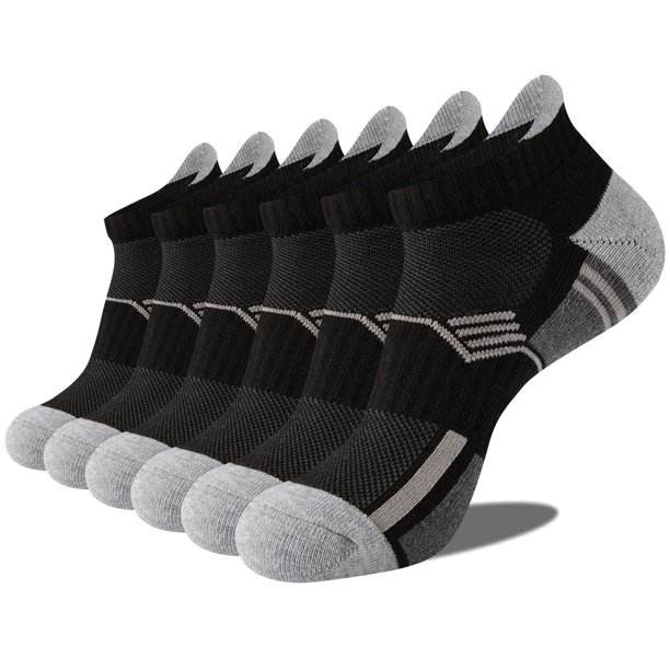 EALLCO Mens Ankle Socks Low Cut Cushioned Socks for Men Work Socks 6 Pairs