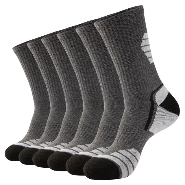 EALLCO Mens Crew Dress Socks for Men Work Running Cushioned Hiking Socks 6 Pairs