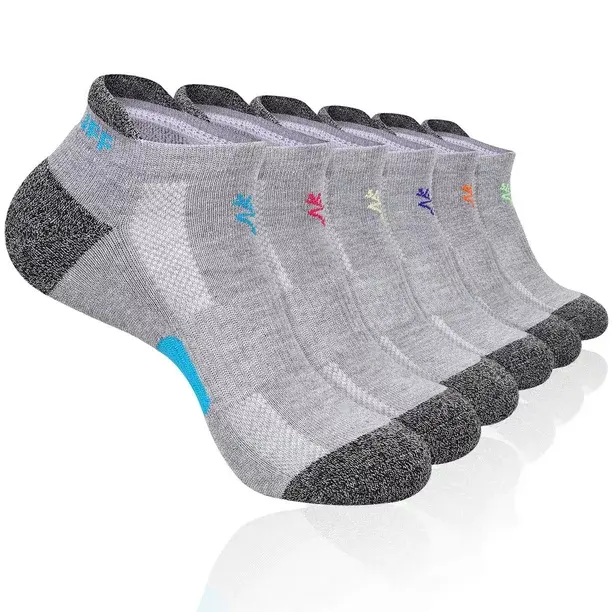 EALLCO Womens Athletic Ankle Low Cut Socks Women Cushioned Colorful Socks 7 Pairs