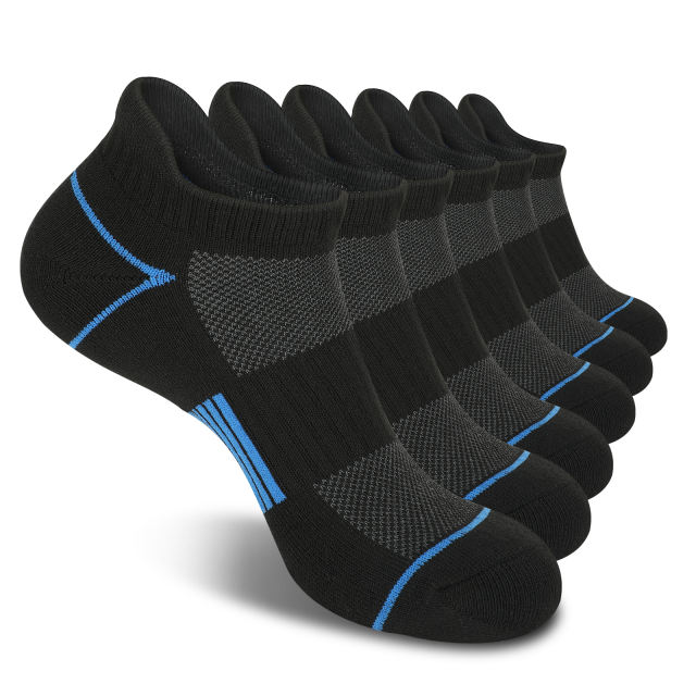 EALLCO Mens Ankle Socks Low Cut Socks Cushioned Athletic Running Socks for Men 6 Pairs