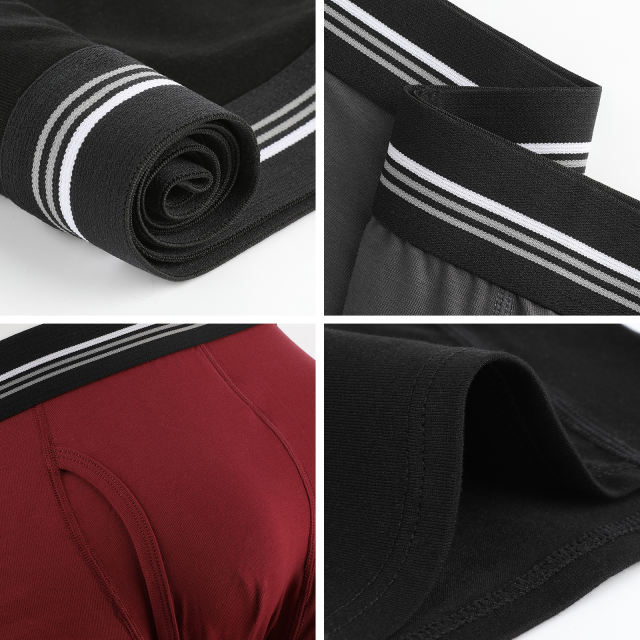 EALLCO Men's Boxer Briefs Underwear for Men Cotton Stretch Comfortable Underwear Trunks (3 Pieces)