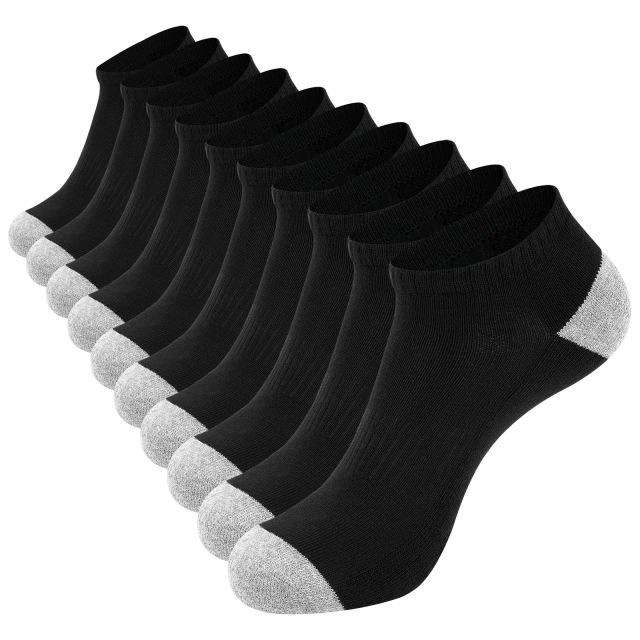 EALLCO 10 Pack Men's Cushion Low Cut Socks Ankle No Show Work Socks