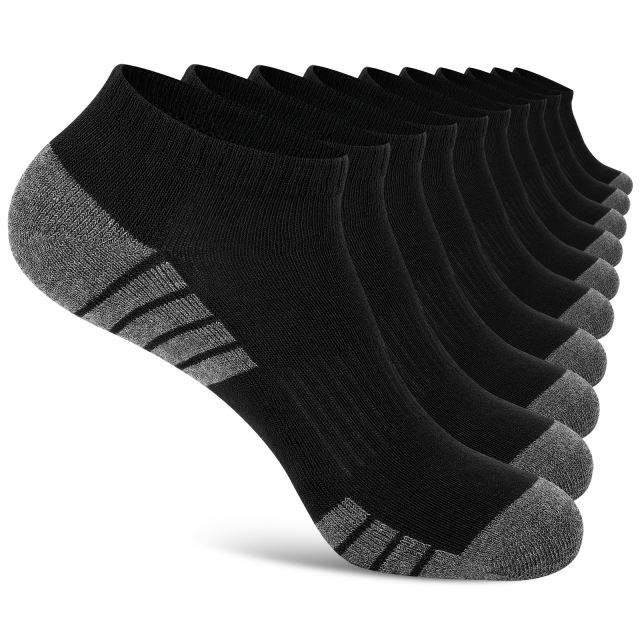 EALLCO 10 Pack Men's Athletic Ankle Socks Cushion Low Cut Running Socks for Men