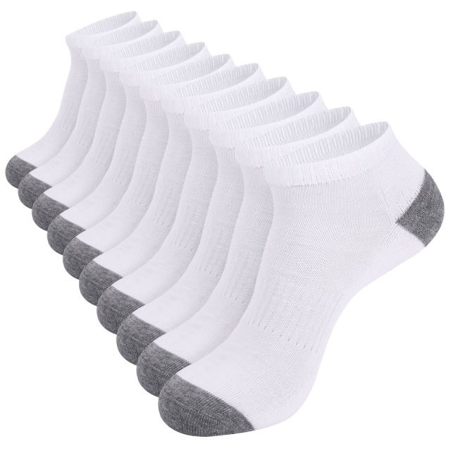 EALLCO 10 Pack Men's Cushion Low Cut Socks Ankle No Show Work Socks