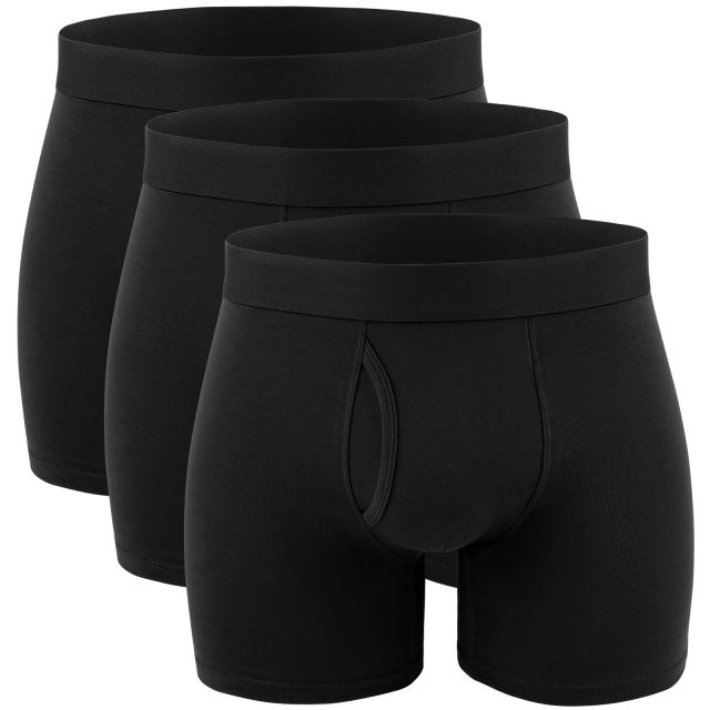 EALLCO Men's Boxer Briefs Underwear Cotton Stretch Comfortable Underwear Trunks (3 Pieces)