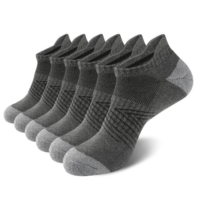 EALLCO Men's Athletic Ankle Socks Mens Cushioned Breathable Low Cut Socks 6 Pairs
