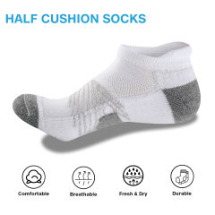 EALLCO Men's Athletic Ankle Socks Mens Cushioned Breathable Low Cut Socks 6 Pairs