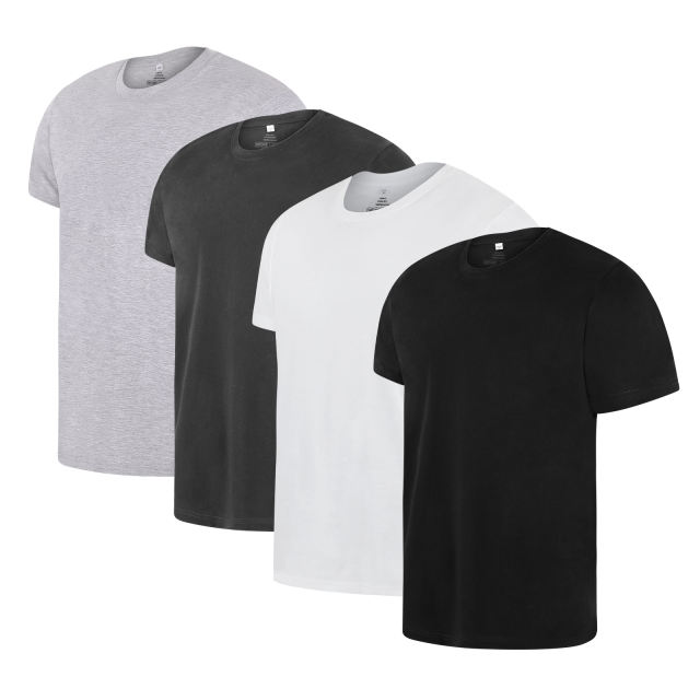 EALLCO Mens Cotton T-shirts 4packs Shirt for Men Crew Neck Comfortable & Soft Short Sleeves