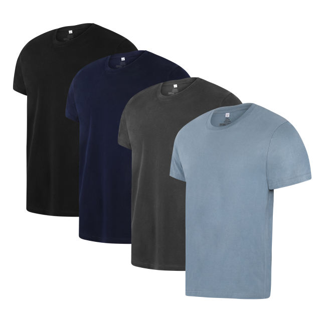 EALLCO Mens Cotton T-shirts 4packs Shirt for Men Crew Neck Comfortable & Soft Short Sleeves