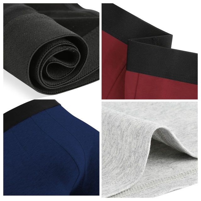 EALLCO Men's Underwear Boxer Briefs Cotton Stretch Comfortable Underwear Trunks (4 Pieces)