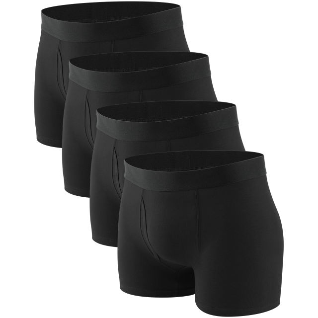 EALLCO Men's Underwear Boxer Briefs Cotton Stretch Comfortable Soft Underwear Trunks (4 Pieces)