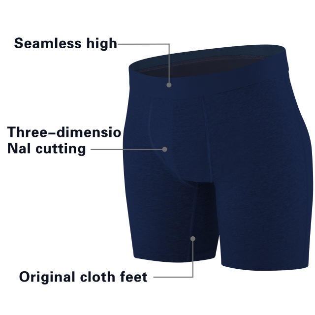 EALLCO Men's Underwear Boxer Briefs Cotton Stretch Comfortable Long Underwear Trunks (3 Pieces)