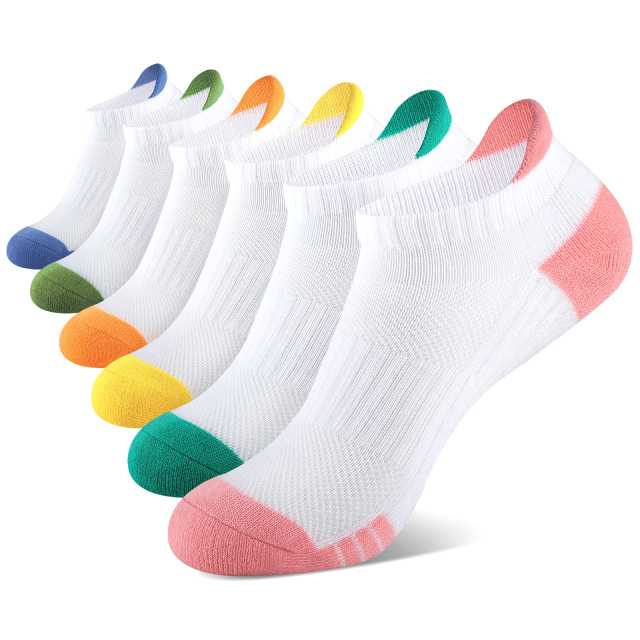 EALLCO Women's Ankle Low Cut Socks Athletic Cushioned Running Socks for Women 6 Pairs