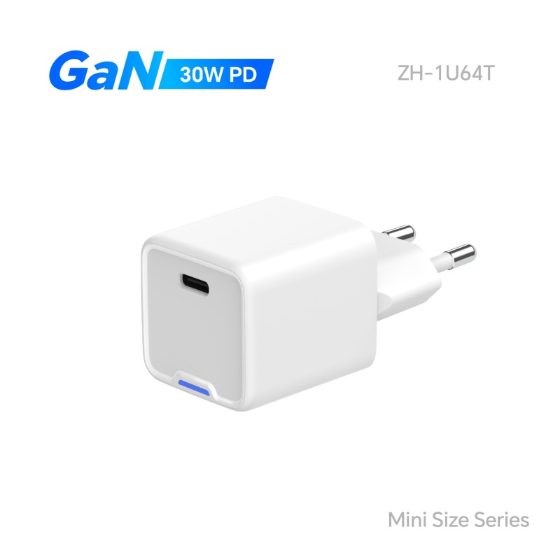 Zonhop GaN Mini 30W Type-C 1 Port PD Wall Charger For Phone