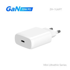 Zonhop GaN Ultrathin 20W Type-C 1 Port PD Wall Charger For Phone