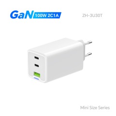 Zonhop GaN Mini 100W 2Type-C+USB A 18W 3 Ports PD Wall Charger For Phone &Laptop computer