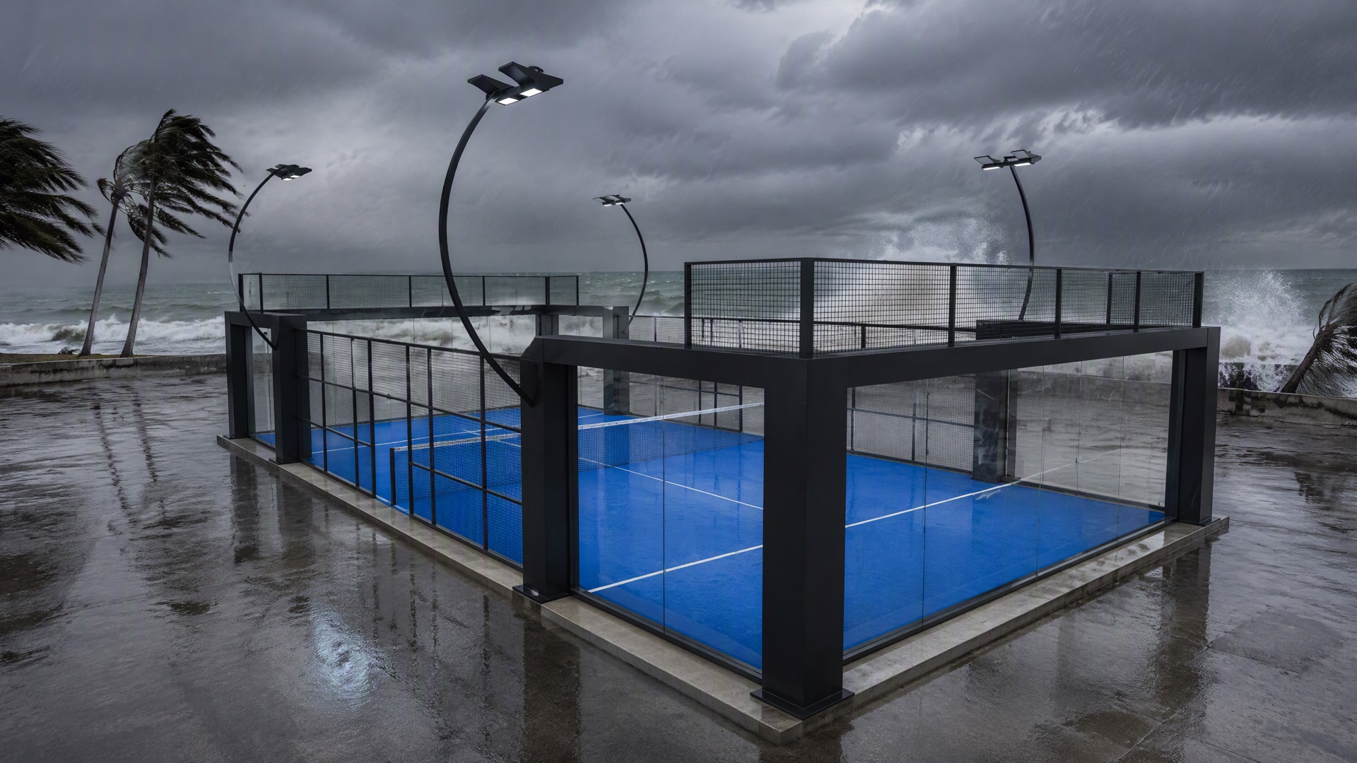 UNISPORT FORCE HX Hurricane-Class Padel Court side render