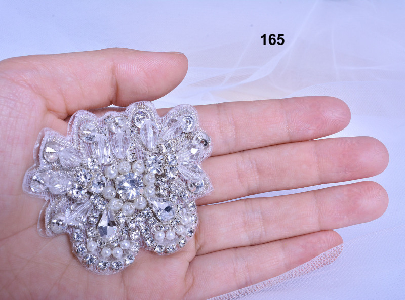 SM165 Crystal Diamante  Rhinestone Applique 1 Piece