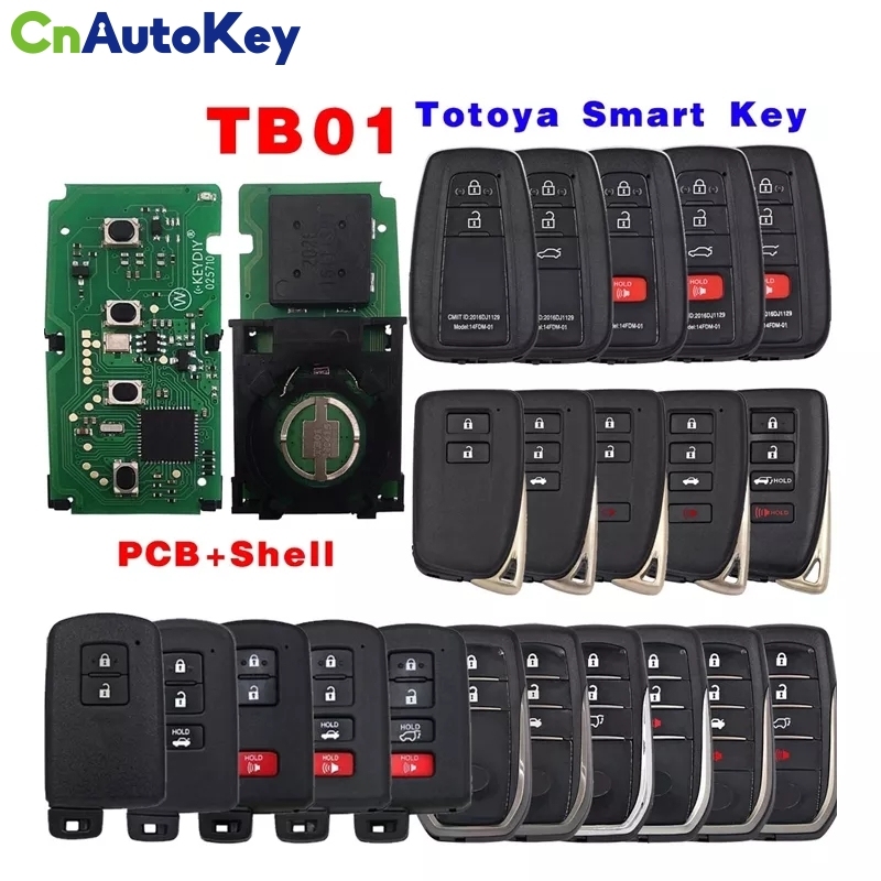 TB-01-2 TB01 KD Smart Key Universal Remote Control with 8A Transponder and Shell for Toyota Corolla RAV4 Camry/Lexus FCCID:0020