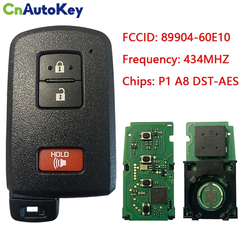 CN007161 Genuine Toyota Land Cruiser Smart Key, 3Buttons, BH1EK P1 A8 DST-AES Chip, 433MHz 89904-60E10 Keyless Go
