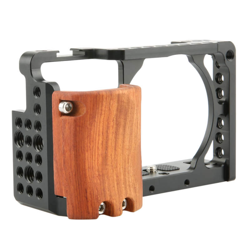 Niceyrig Cage with Wooden Handgrip for Sony A6000/A6300