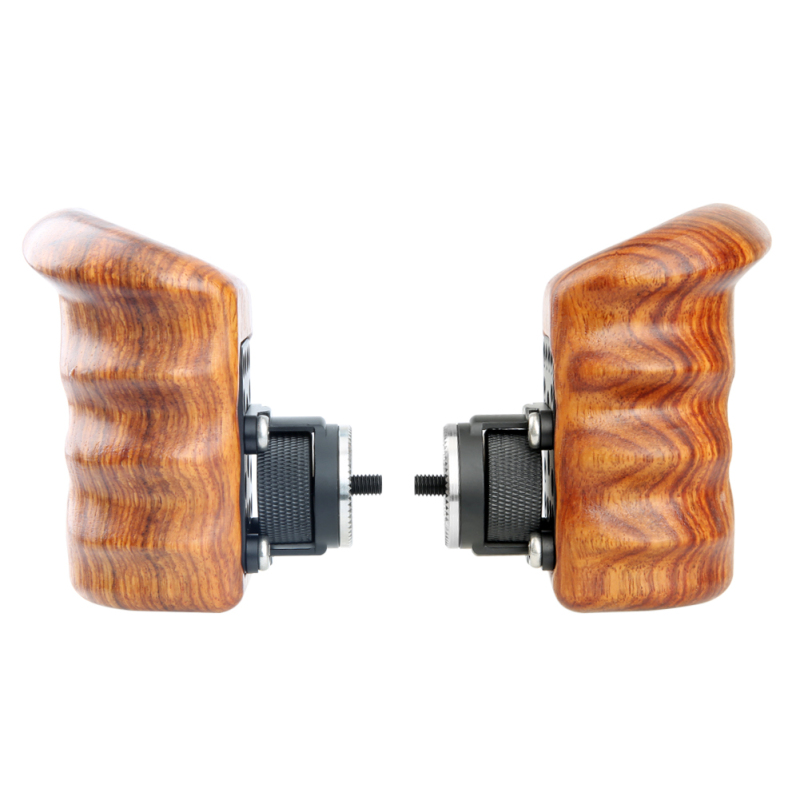NICEYRIG Wooden Handle Grip with ARRI Specifications Rosette （left）