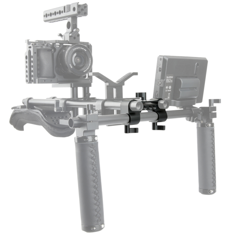 NICEYRIG 15mm Rod Clamp Dual to Single 90 Degree Railblock for Video Camcorder Camera DV/DC Shoulder Support System