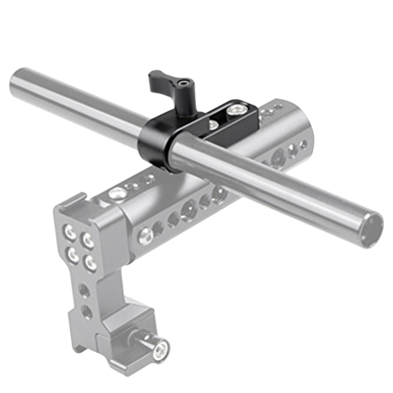NICEYRIG 15mm Rail Clamp Mount Rod Clamp with Long Hole on Plate/Cage / Handle for Rod Extension