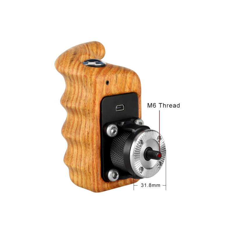 Niceyrig Right Side Wooden Hand Grip with Record Start/Stop Remote Trigger for Sony Mirrorless Cameras