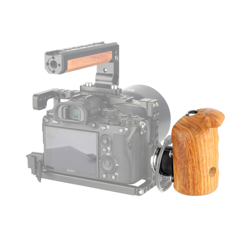 Niceyrig Right Side Wooden Hand Grip with Record Start/Stop Remote Trigger for Sony Mirrorless Cameras