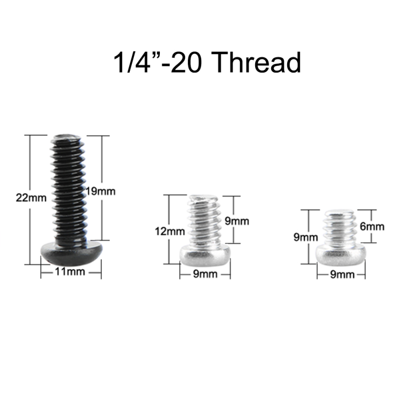 Niceyrig 1/4 Inch-20 Thread Hex Screw, Pack of 12