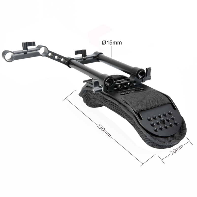 Niceyrig Camera Shoulder Pad with 15mm Railblock and Aluminum Alloy Rods for DSLR Rig Video Camcorder Shoulder Support