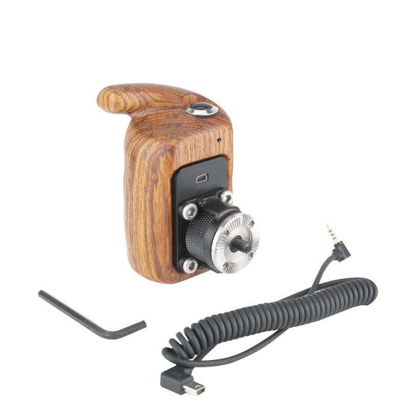 Niceyrig Left Side Wooden Handle Grip with Control Button Switch for Panasonic Lumix S5/S1H/S1/S1R/GH5S/GH5/G9/G85/G7/GH4/GH3/GH2