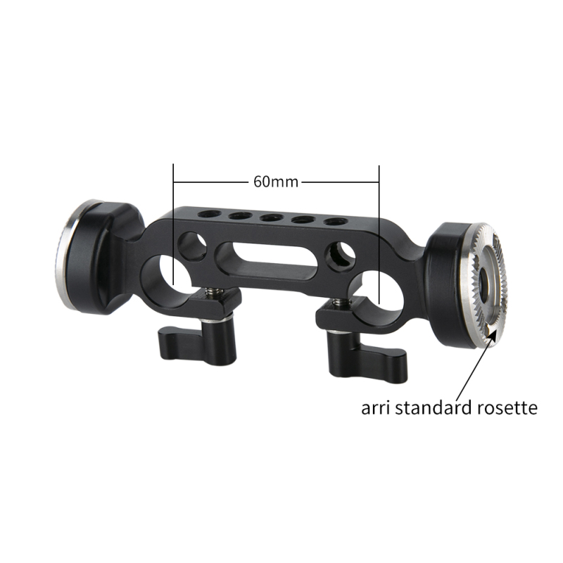 Niceyrig 15mm Dual Rod Clamp with Rosette for ARRI Standard(M6 Thread, 31.8mm)