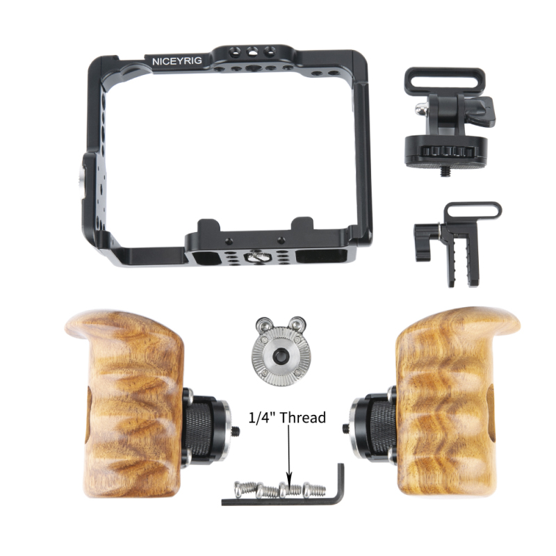 Niceyrig Sony A7RIV /A1 ILCE-1/A7RIII/A7MIII/A7RII/A7SIII/A7SII/A7III/A7II/A7M4/A7IV/A7M4/A7IV Camera Cage Kit with Monitor Mount ARRI Standard Rosett