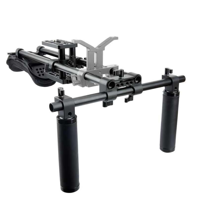 Niceyrig Universal Shoulder Rig Support Film Maker System with Camera/Camcorder Base plate Mount Slider Kit