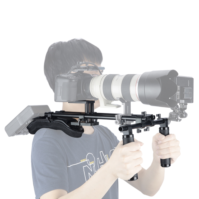 Niceyrig Universal Shoulder Rig Support Film Maker System with Camera/Camcorder Base plate Mount Slider Kit