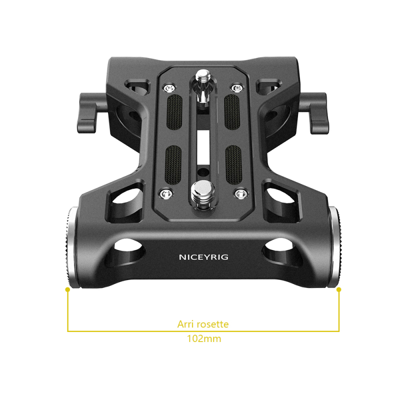 Niceyrig Base Plate with Arri Rosette Mounts & 15mm Rod Clamp for Cannon C100/C300/C500 Sony FS7/FS5/FS9 Red DSMC2 Kinefinity Cinema Camera