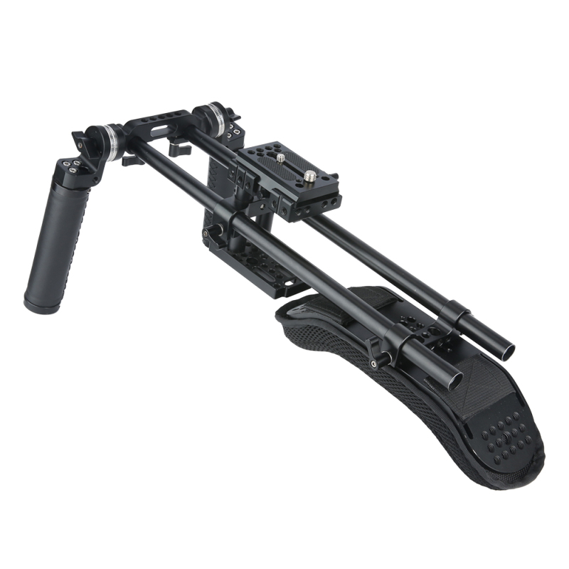 Niceyrig Universal Shoulder Pad Kit 15mm Rod Support System with Arri Rosette Handle Grip