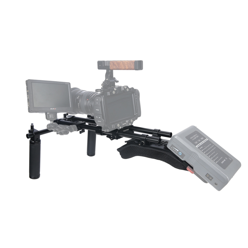 Niceyrig Universal Shoulder Rig Support Film Maker 15mm Railblock System with Camera/Camcorder Base Plate Mount Kit