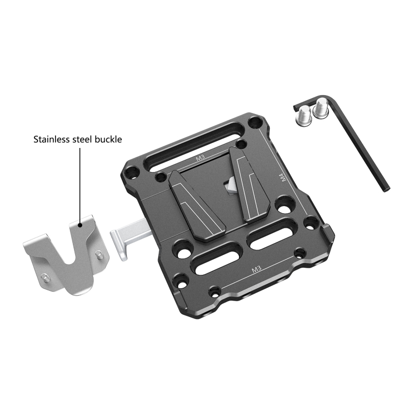 Niceyrig V-Lock Mount Battery Assembly Kit with Portable Stainless Steel Buckle