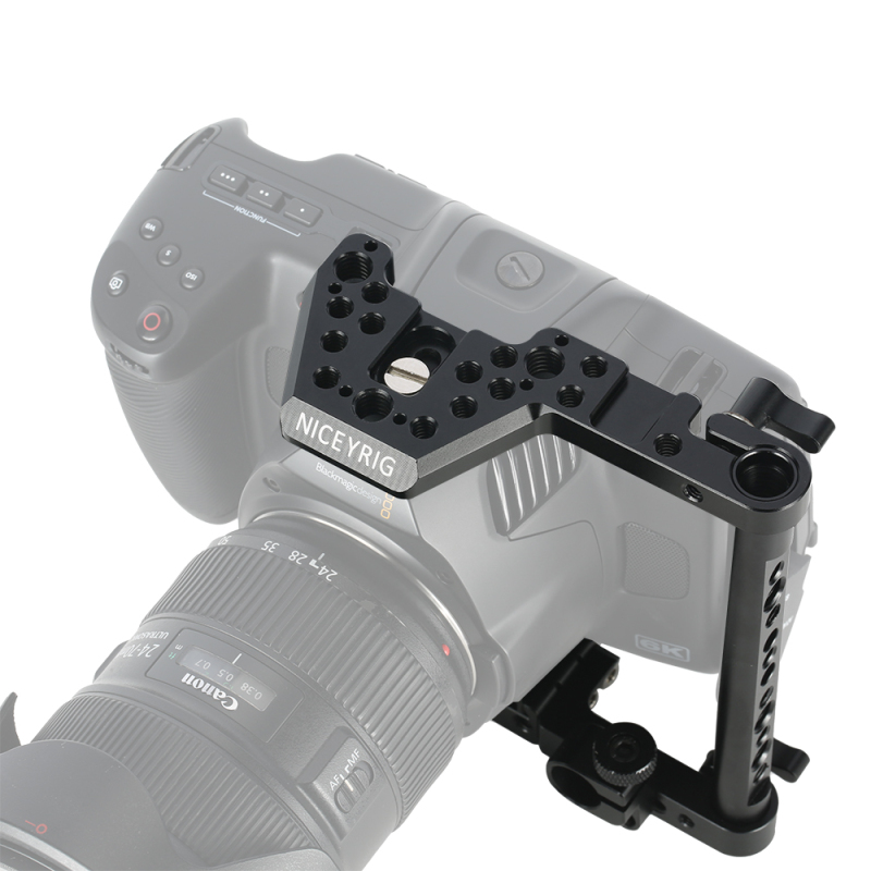 Niceyrig Half Camera Cage Kit with Manfrotto Base Plate for Blackmagic Pocket Cinema Camera 6K Pro