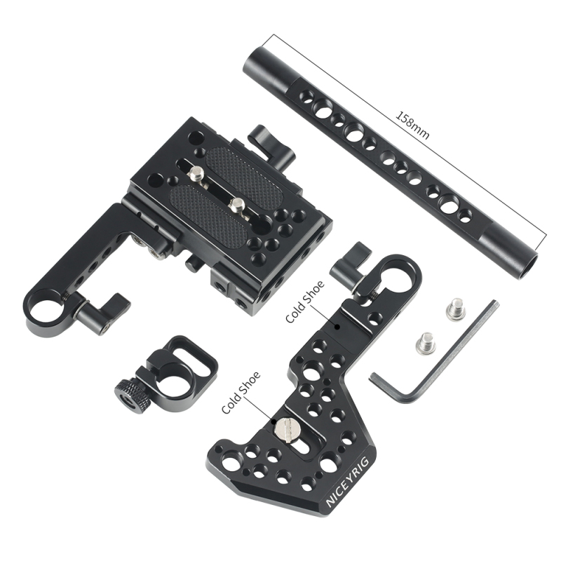 Niceyrig Half Camera Cage Kit with Manfrotto Base Plate for Blackmagic Pocket Cinema Camera 6K Pro